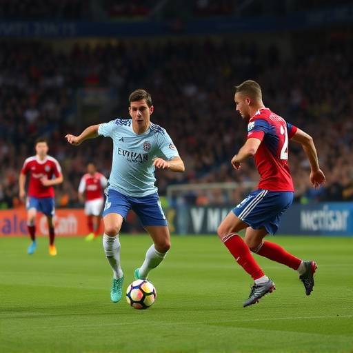 Azione di gioco durante una partita di Champions League