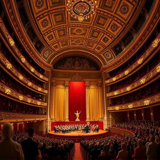 L'interno del Teatro alla Scala di Milano durante una rappresentazione lirica